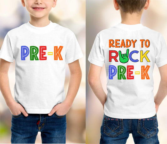 Pre-K/Ready To Rock (ORANGE) (FRONT) -DTF Print