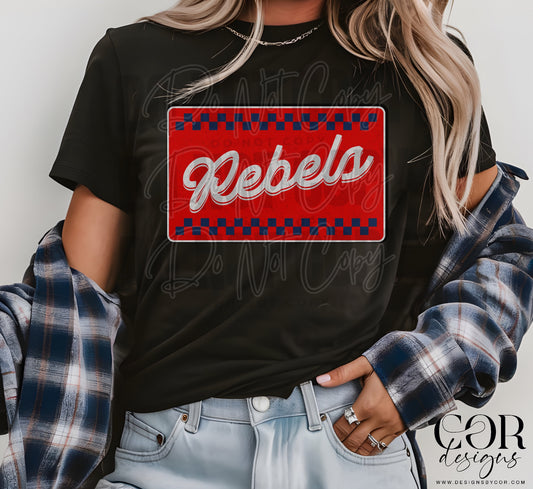 Rebels Red And Blue Checkered