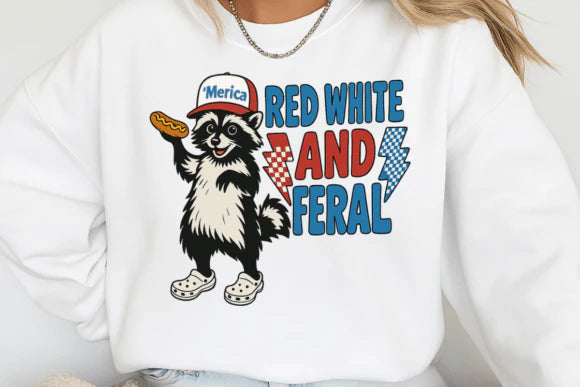 Red White Feral Racoon