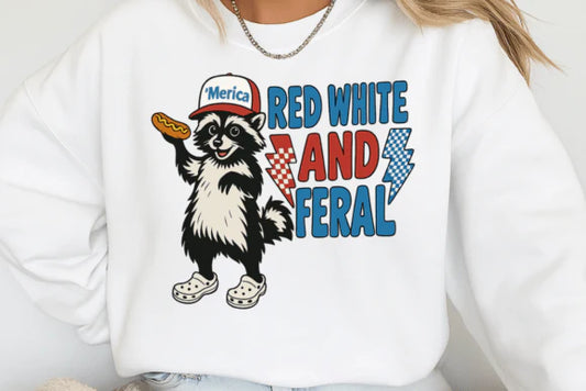 Red White Feral Racoon