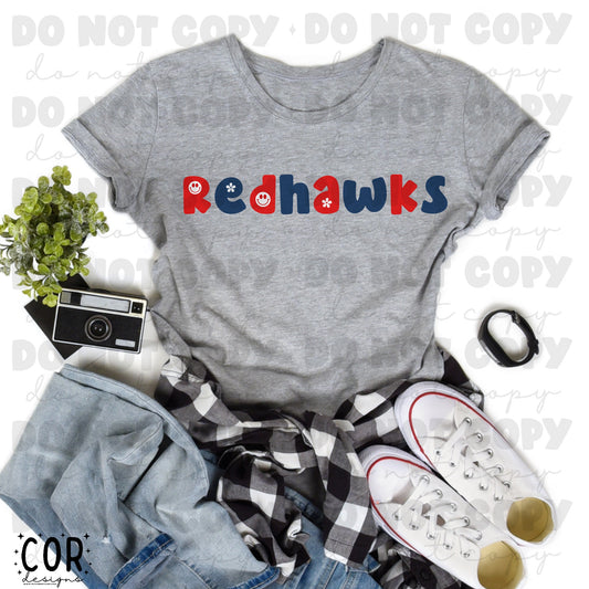Redhawks Flower And Heart Letters
