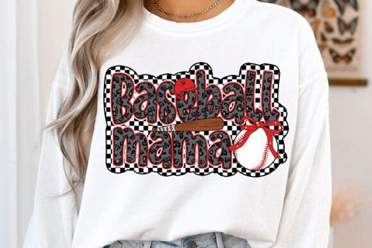 Baseball Mama Checkered
