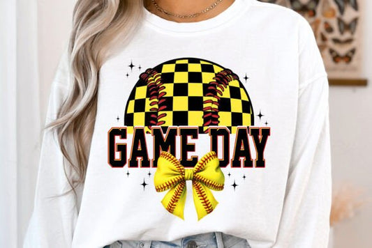 Game Day Softball Checkered