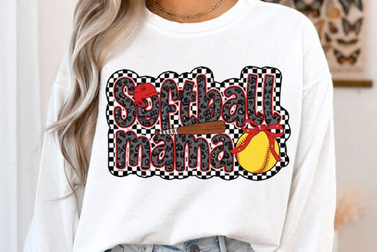 Softball Mama Checkered Leopard