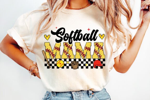 Softball Mama Checkered
