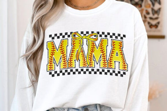 Mama Softball Checkered