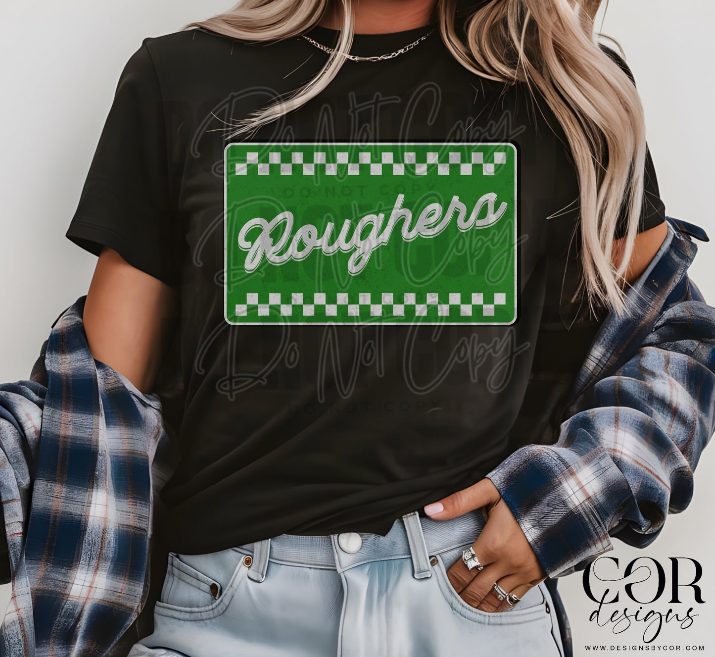 Roughers Green And White Checkered