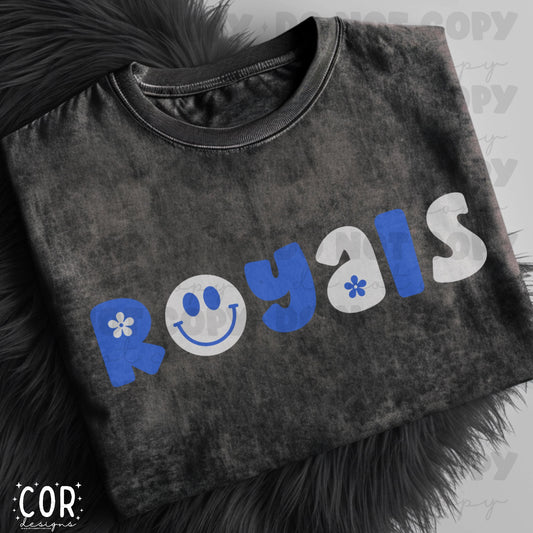 Royals Blue And White Flower And Heart Letters