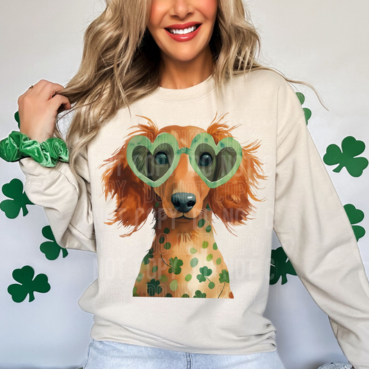 ST. PATRICKS DAY RED DACHSHUND
