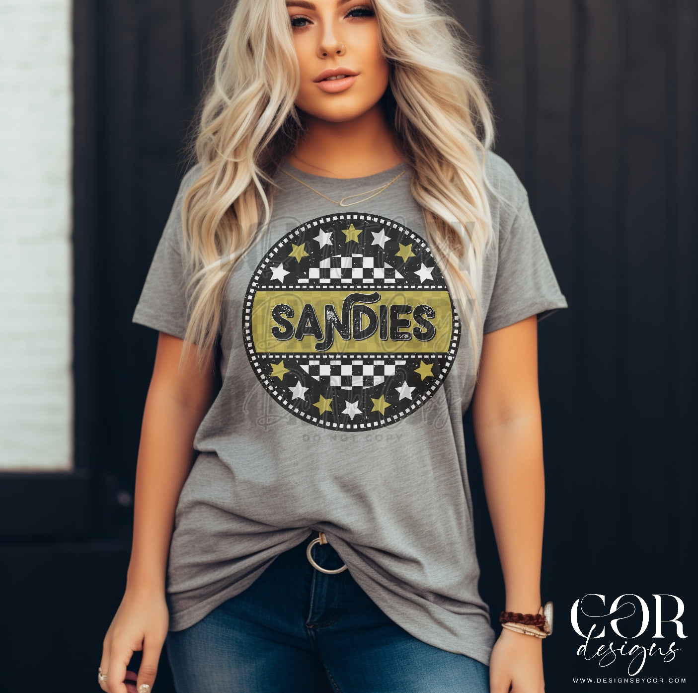 Sandies White And Gold Stars Circle