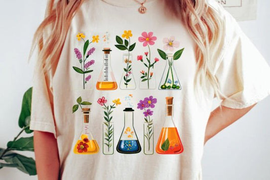 Flowers In Beakers