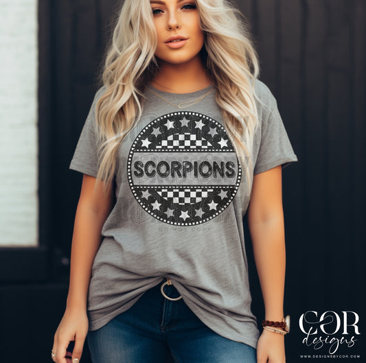 Senecas Grey And Silver Stars Circle