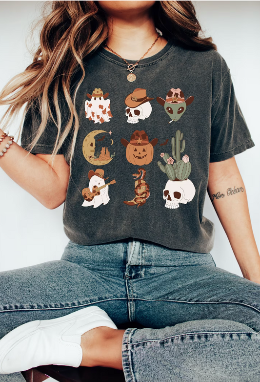 Western Halloween collage