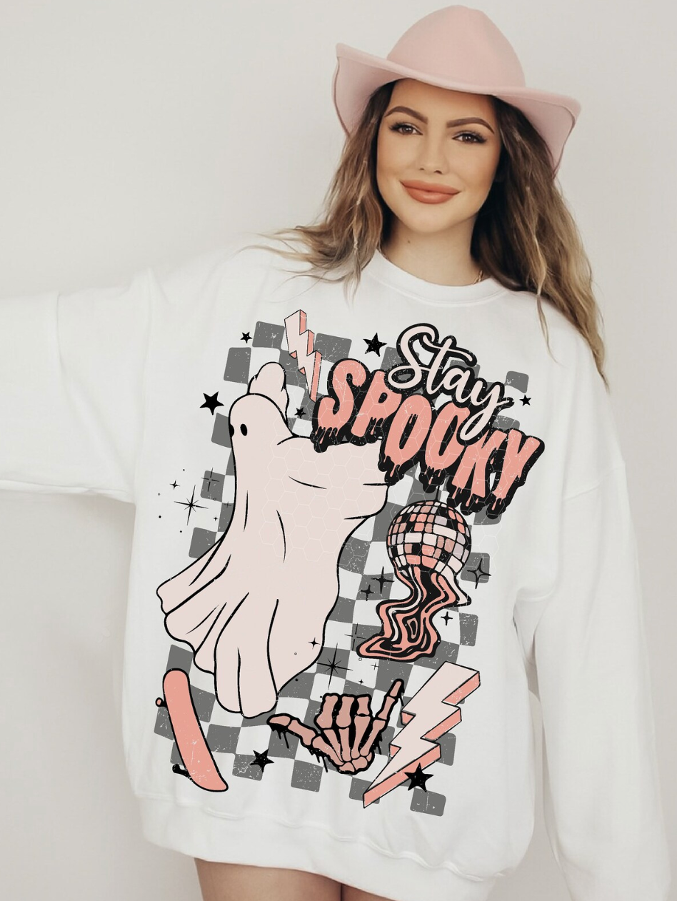 Stay spooky, grey checkered
