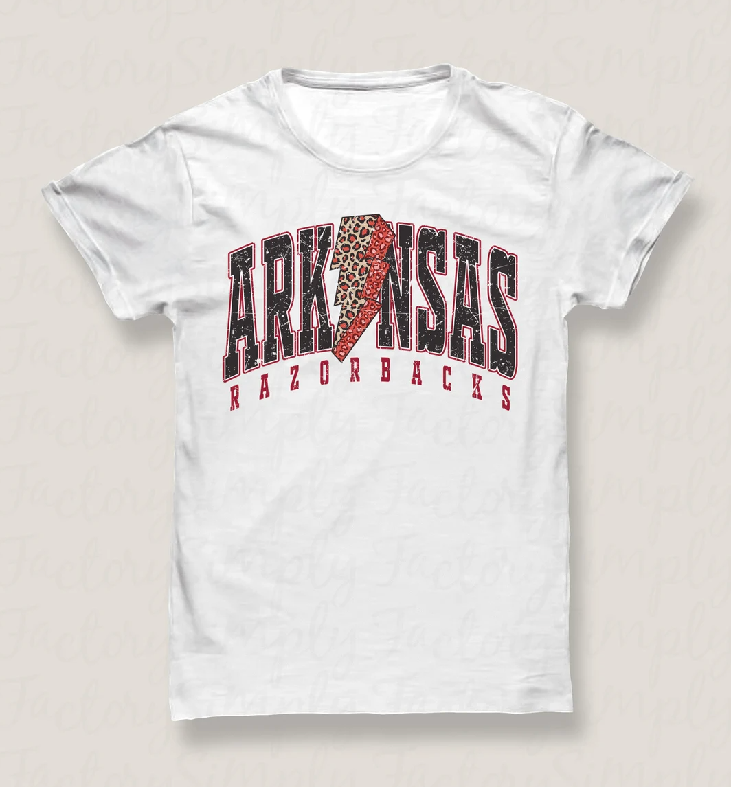 Arkansas Razorbacks, cheetah print lightning