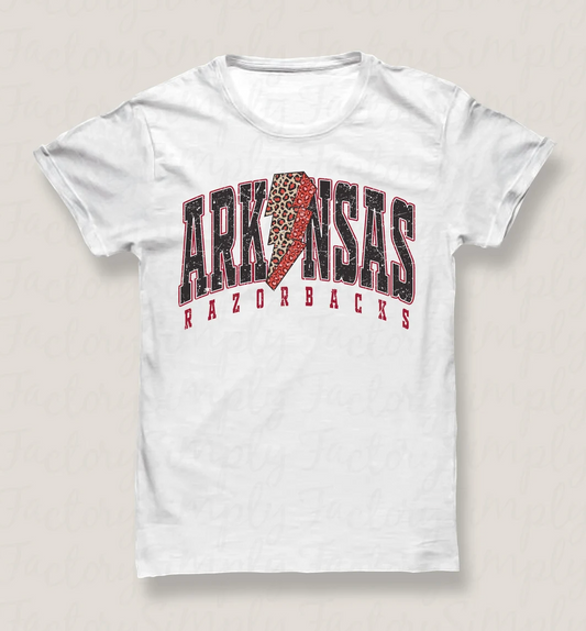Arkansas Razorbacks, cheetah print lightning