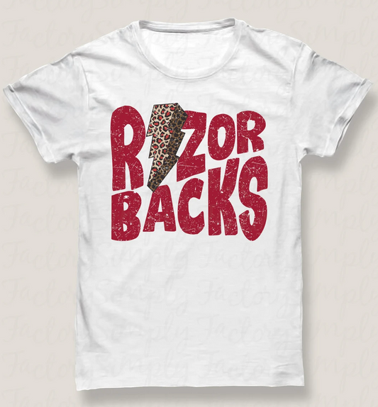 Razorbacks, cheetah print lightning
