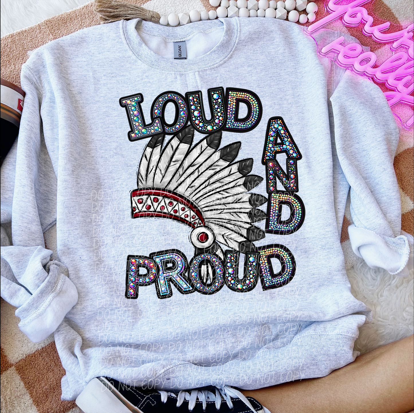 Rhinestone Loud And Proud Indians Maroon