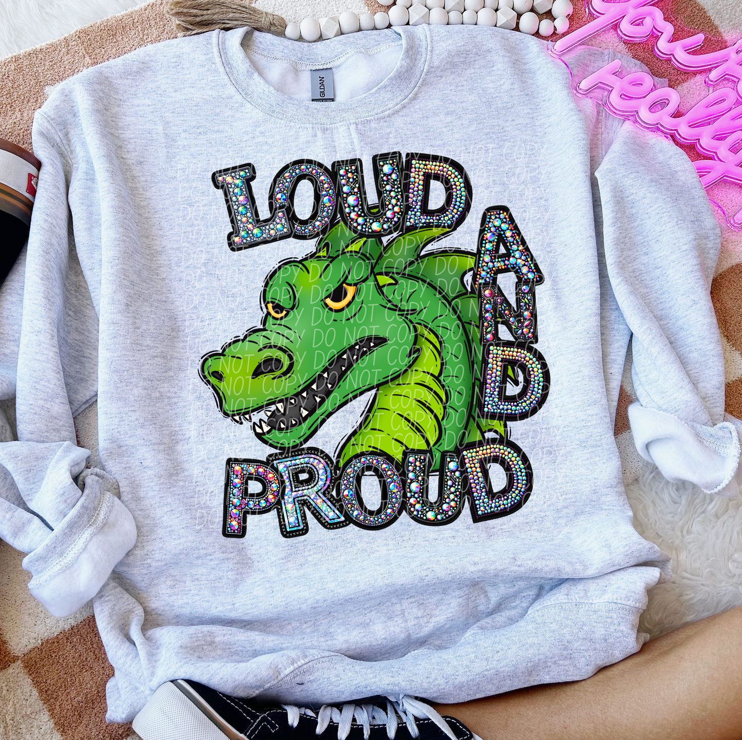 Rhinestone Loud And Proud Dragons Green