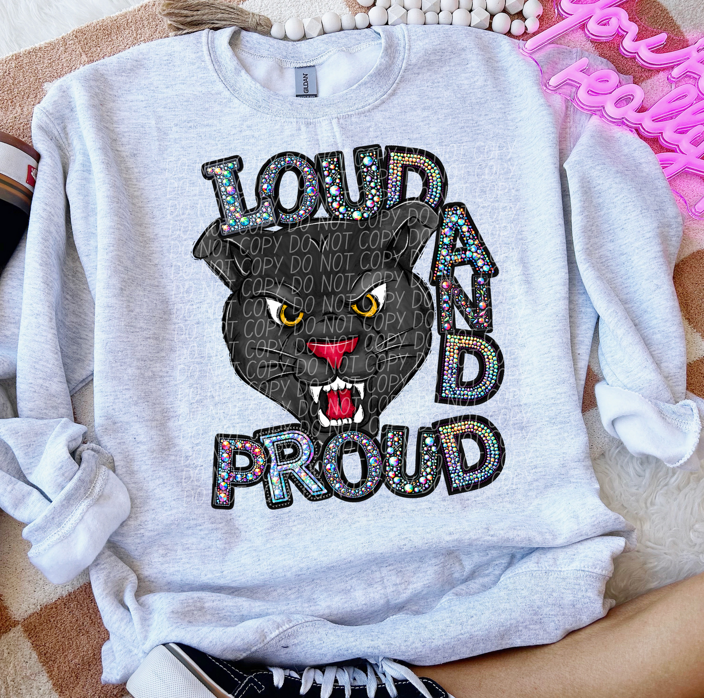 Rhinestone Loud And Proud Panthers