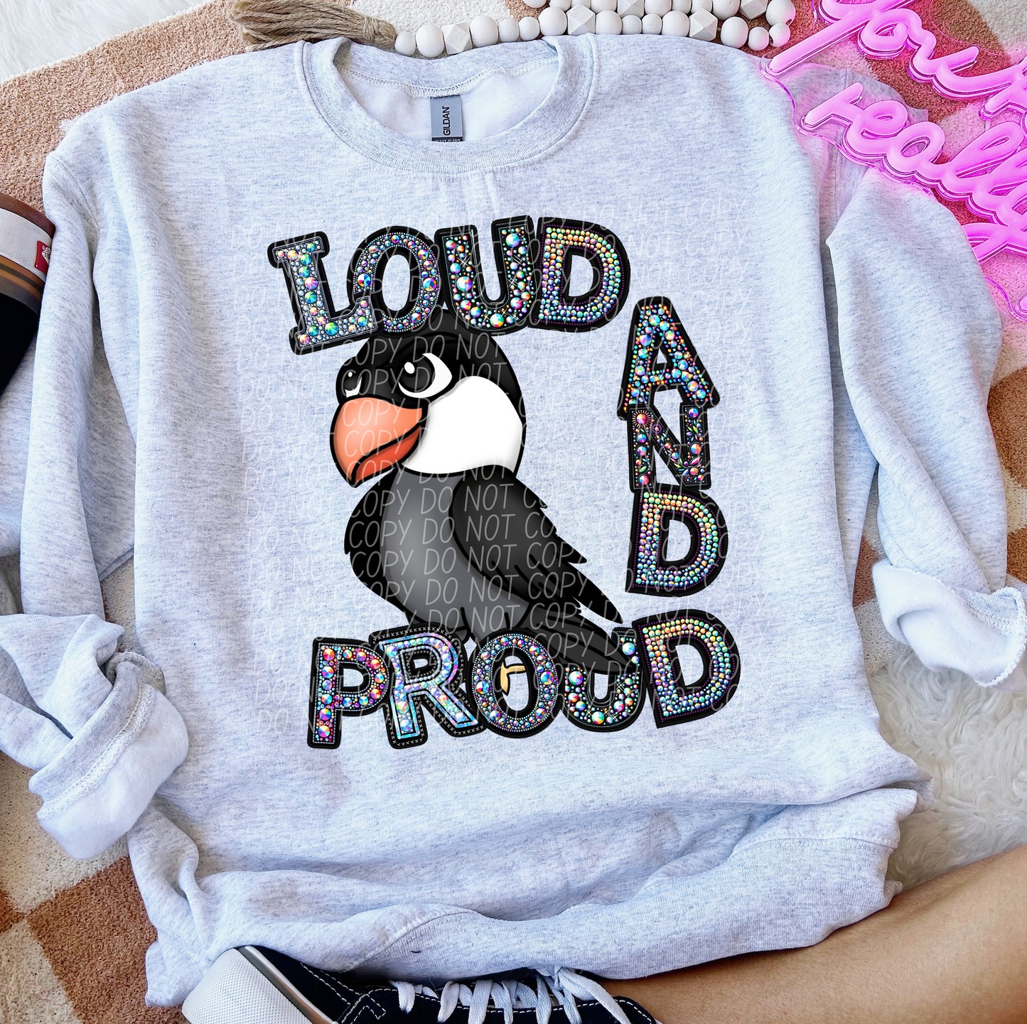 Rhinestone Loud And Proud Rice Bird