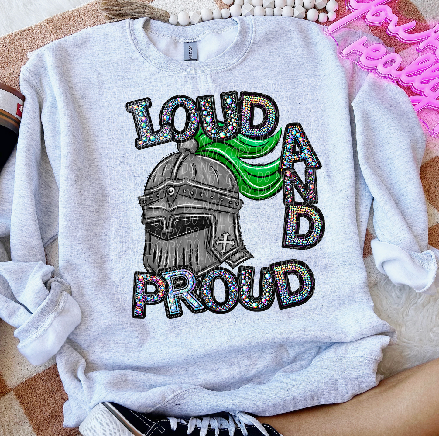 Rhinestone Loud And Proud Knights Green