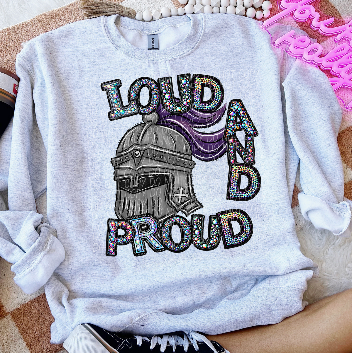 Rhinestone Loud And Proud Knights Purple
