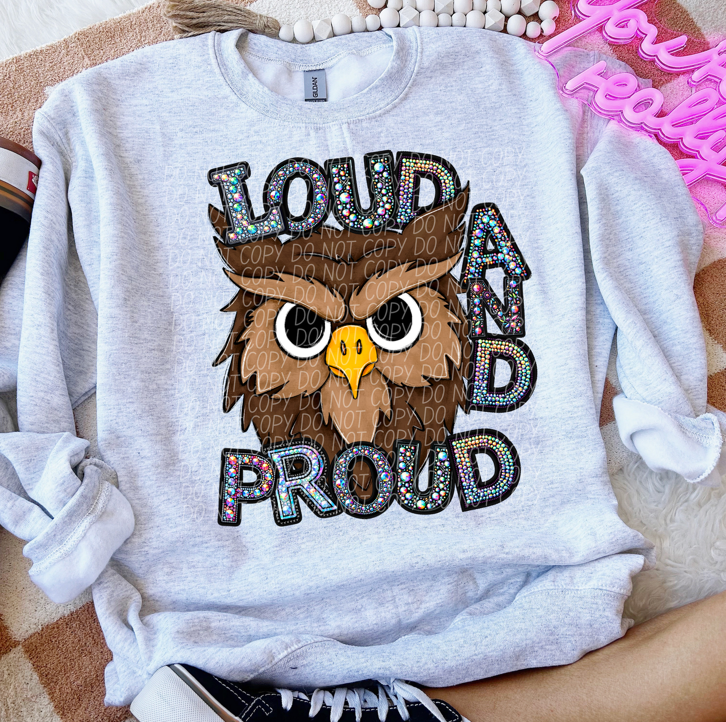 Rhinestone Loud And Proud Owls