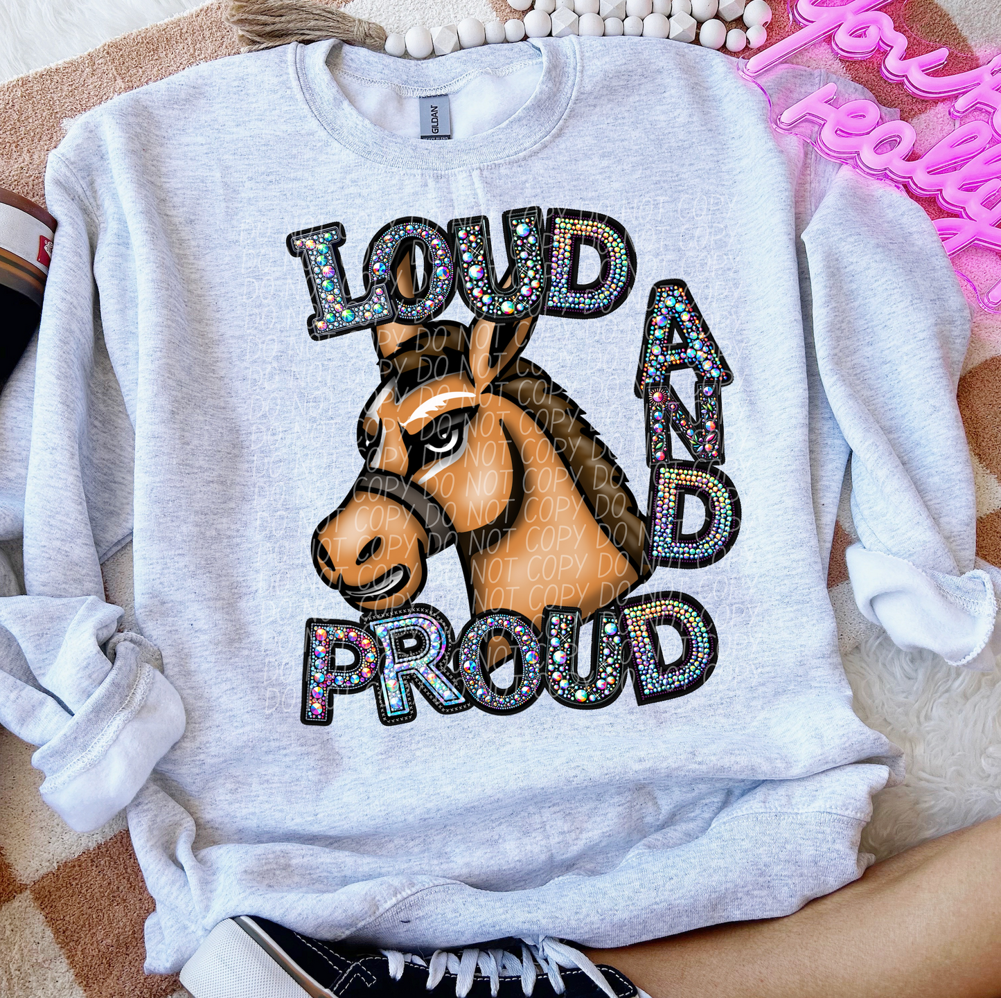 Rhinestone Loud And Proud Mustang