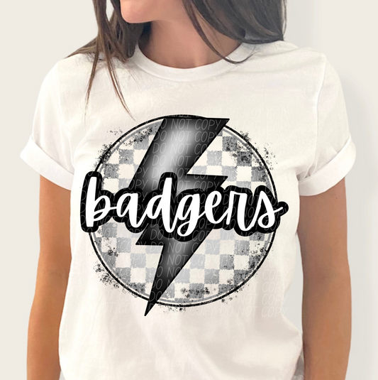Badgers Checkered Bolt