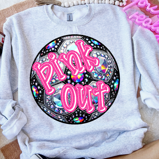 Pink Out Soccer (Rhinestones)