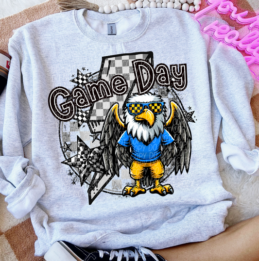 Game Day Eagles Blue/Yellow (Checkered)