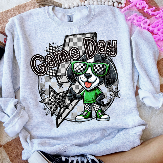 Game Day Puppy Green (Checkered)