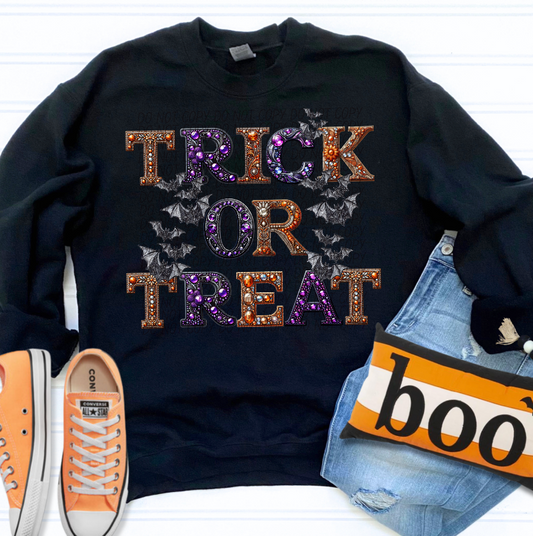 Trick or Treat Rhinestones Bats