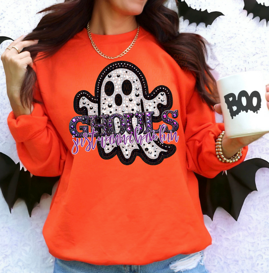 Ghouls just wanna have fun rhinestones (ghost)