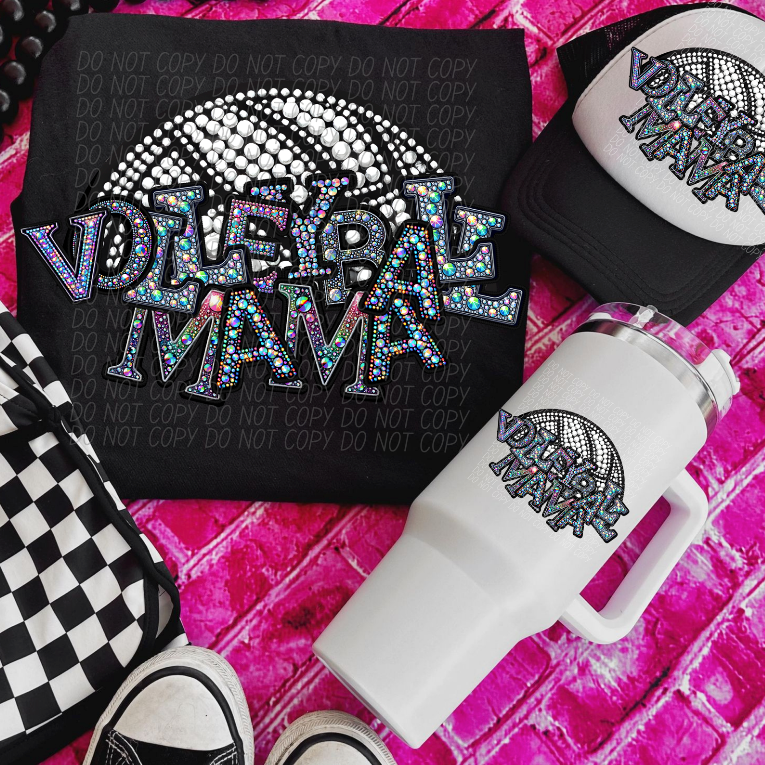 Volleyball Mama (rhinestones)