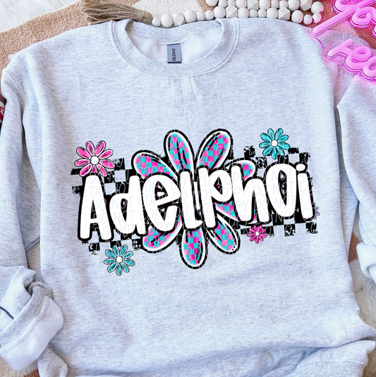 Adelphoi (checker flower mascots)