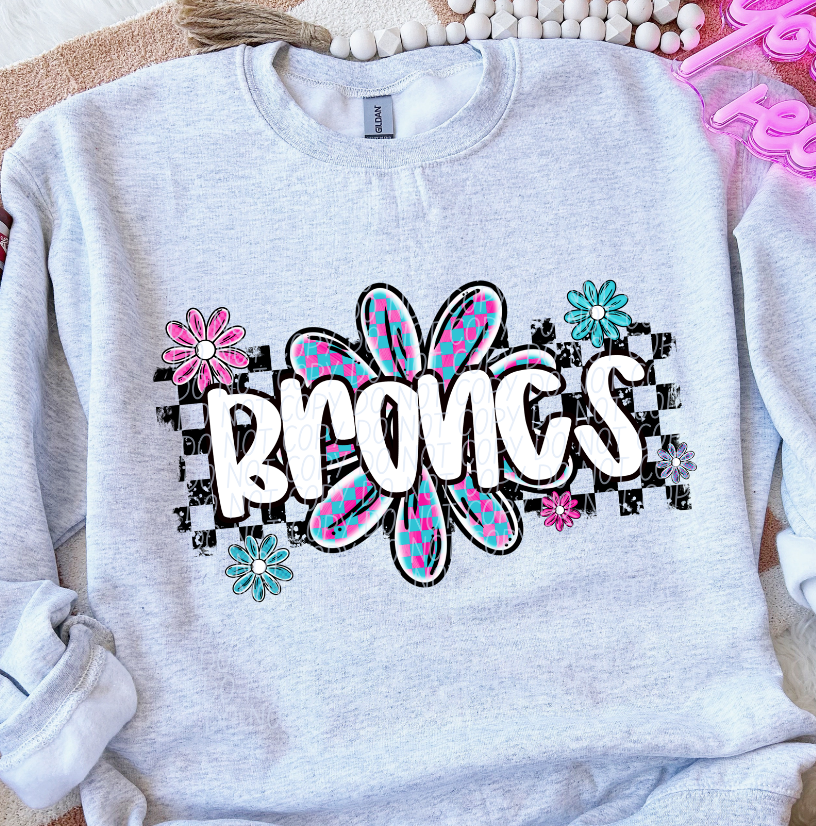 Broncs (checker flower mascots)