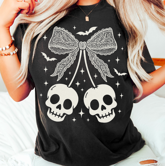 Lace Skull Bow
