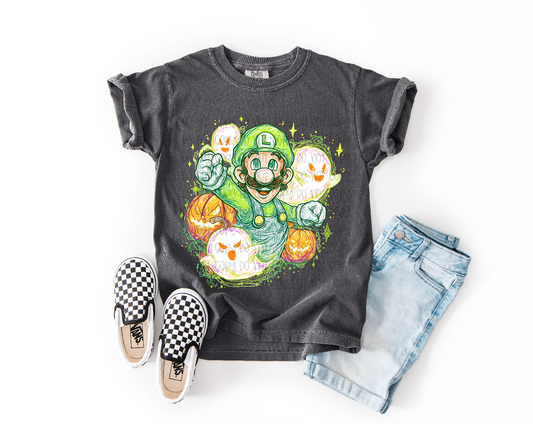 Luigi scary ghost & pumpkins