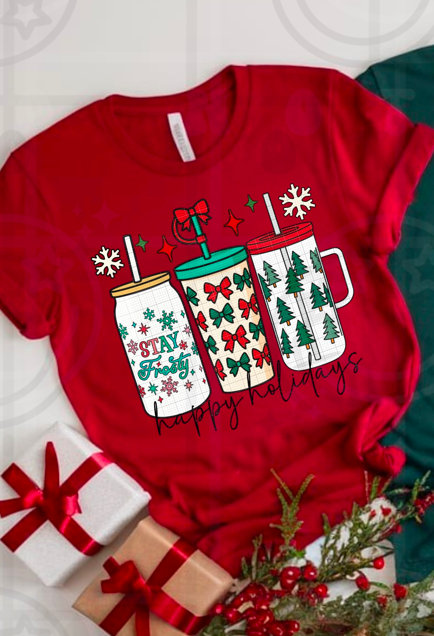 HAPPY HOLIDAYS STAY FROSTY CUPS