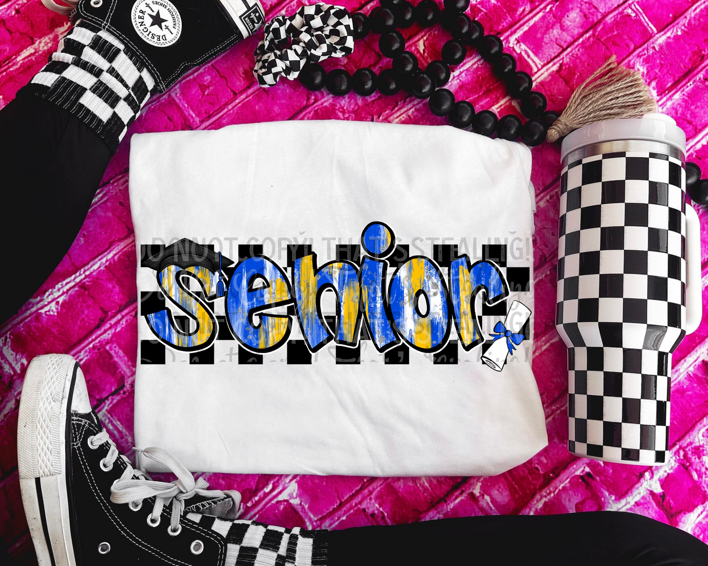 Senior Black, blue, gold