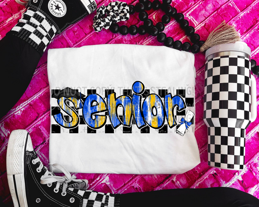 Senior Black, blue, gold