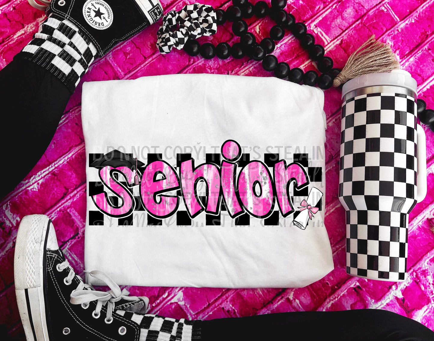 Senior Pink and White