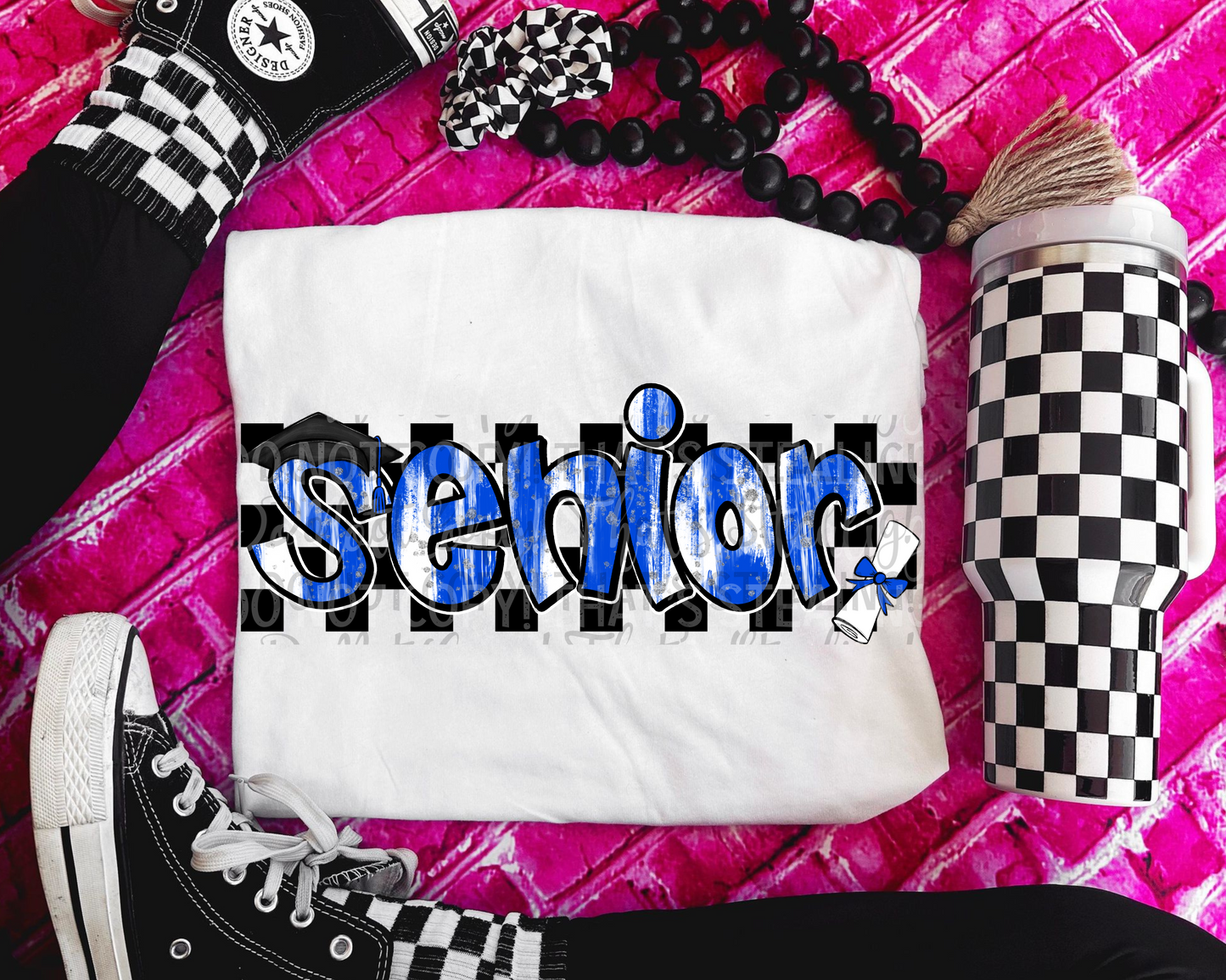 Senior White and blue