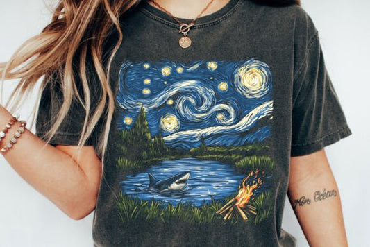 Shark in a river (Starry Night)