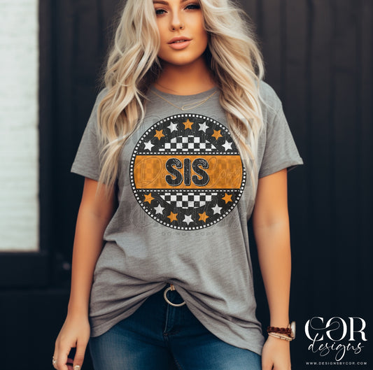 Sis Orange And White Stars Circle