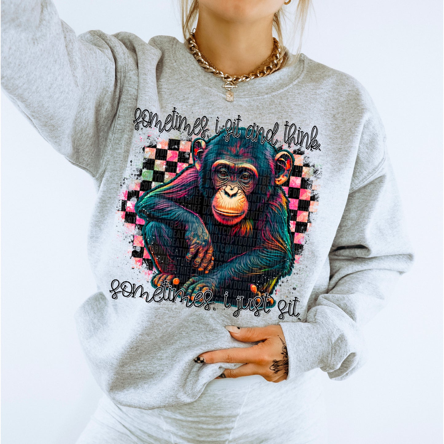 Sometimes I Just Sit Monkey - DTF Print