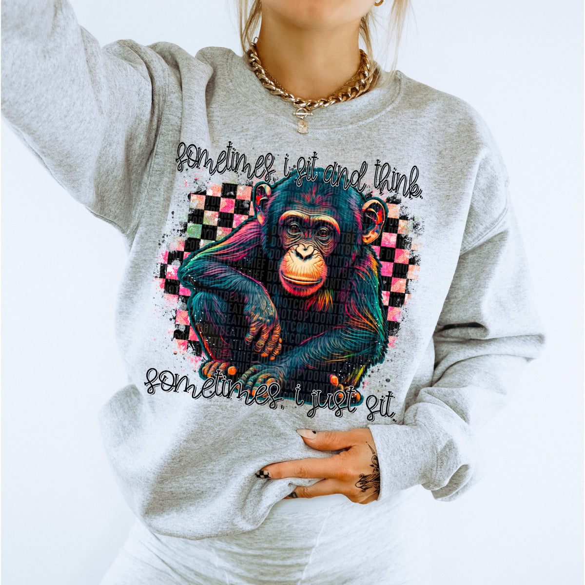 Sometimes I Just Sit Monkey - DTF Print