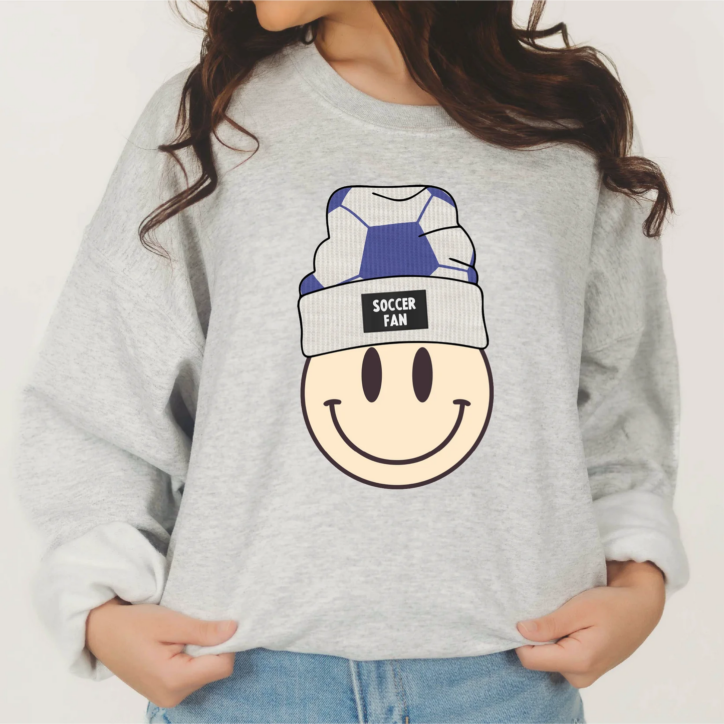 Soccer fan beanie smiley